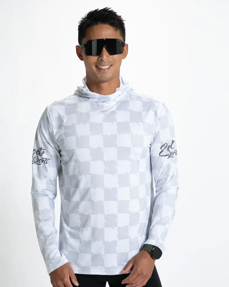 Mens LTD Run Sun Stop Hoodie - Checkers