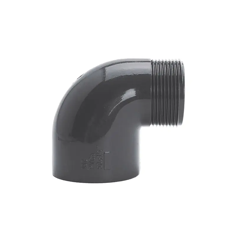 PVC Winkel 90° d50 x 2" AG PN10 grau