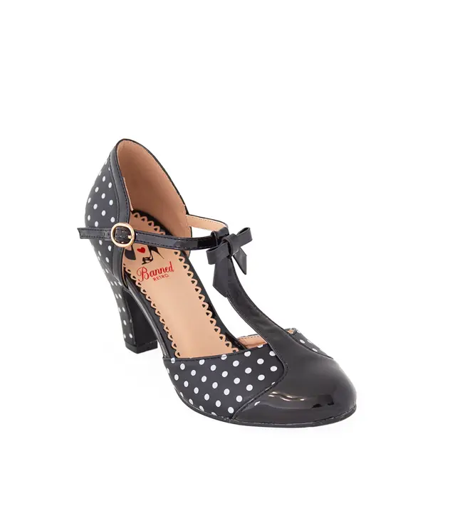 Riemchen Pumps Kelly Lee, Schwarz/Weiß