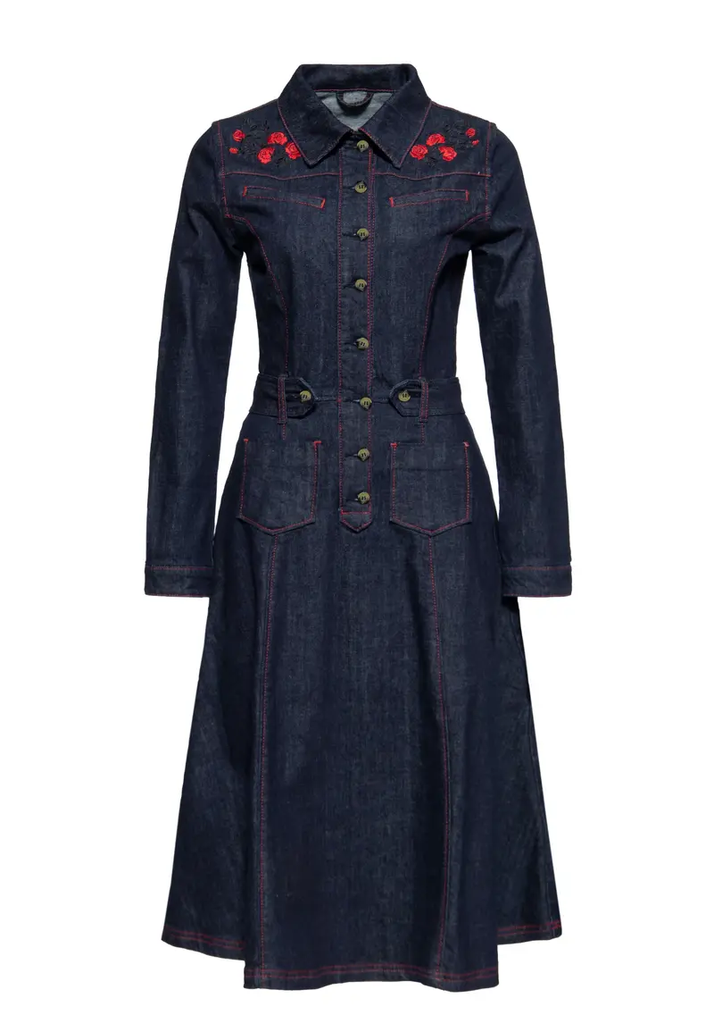 Swingkleid Roses, Denim