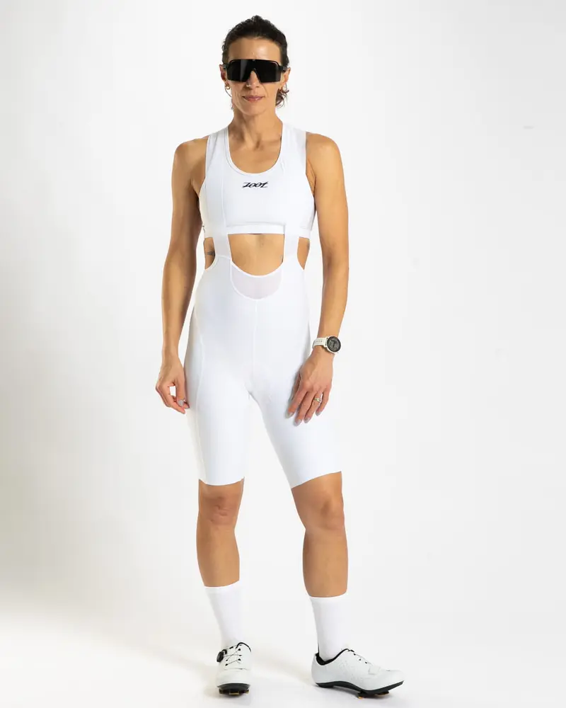 Womens Elite Cycle Bib - Flat White